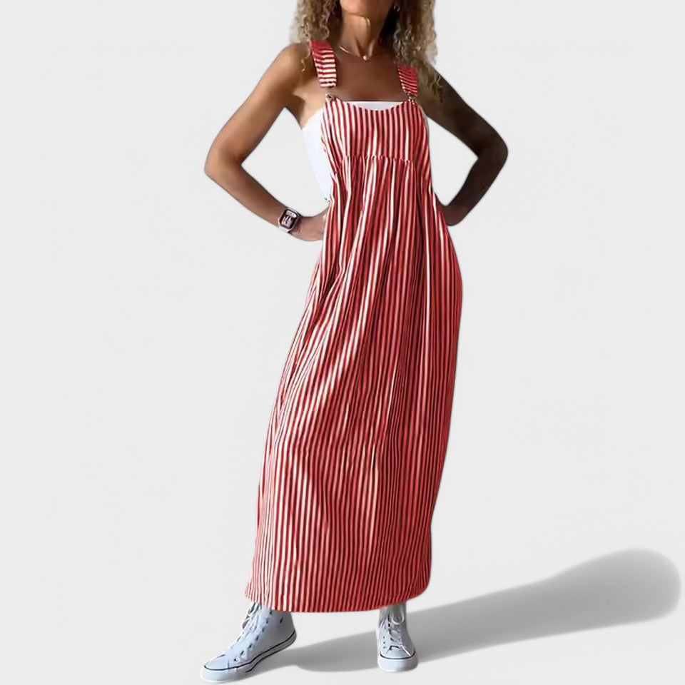 Guzel - Stylish Stripe Print Maxi Dress