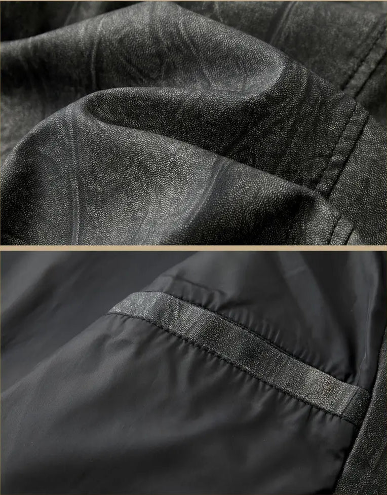 Julien - Leather Jacket With Locomotive Collar