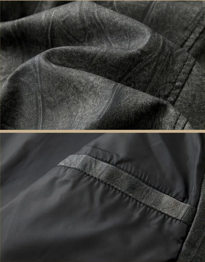 Julien - Leather Jacket With Locomotive Collar