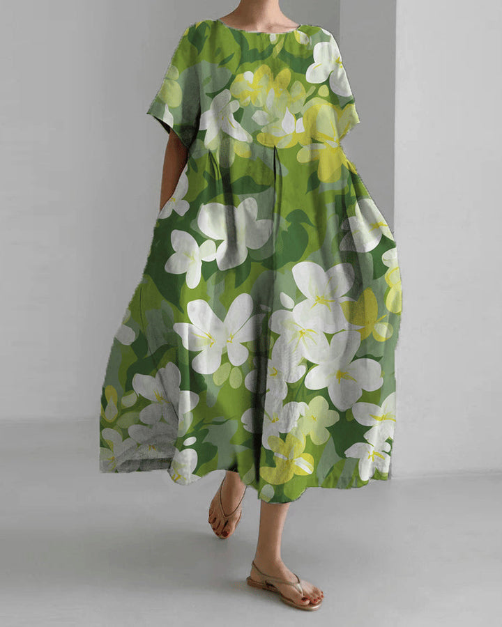 Ruzana - Loose Printed Dress with Short Sleeves