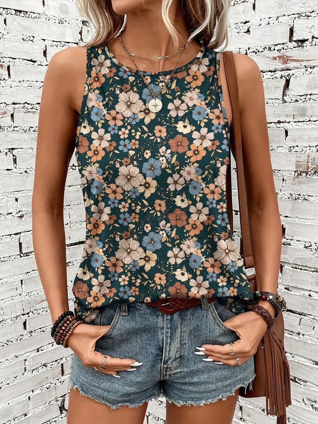 Lilou -  Casual Summer Top With Floral Print
