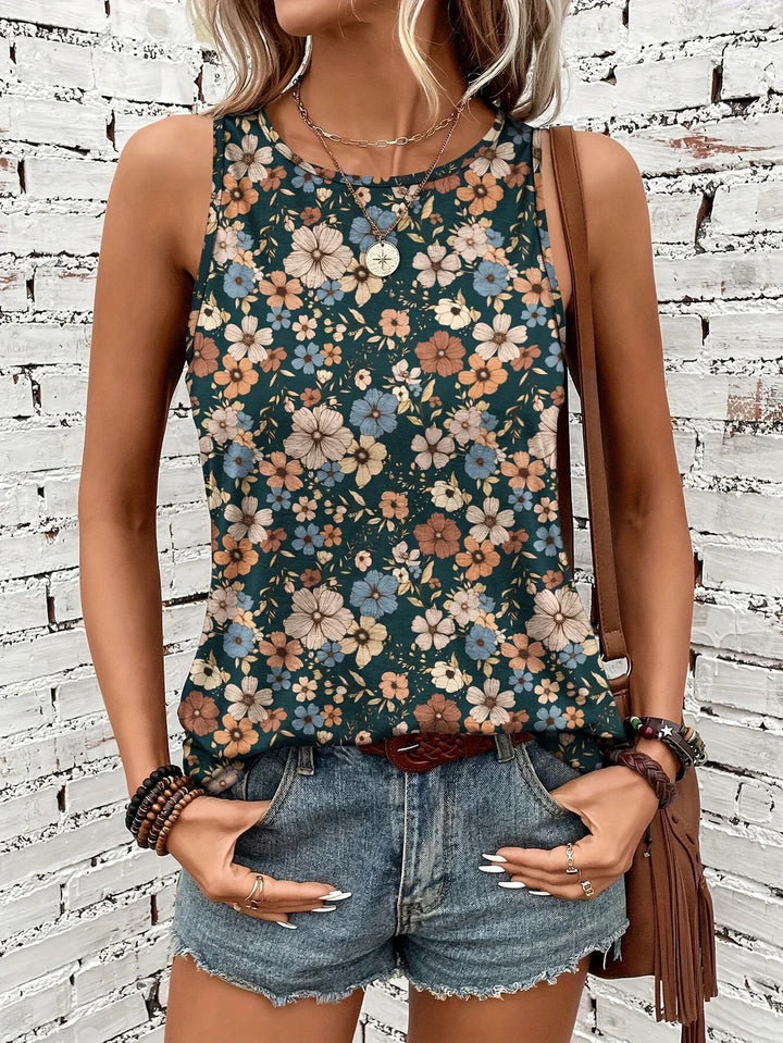 Lilou -  Casual Summer Top With Floral Print