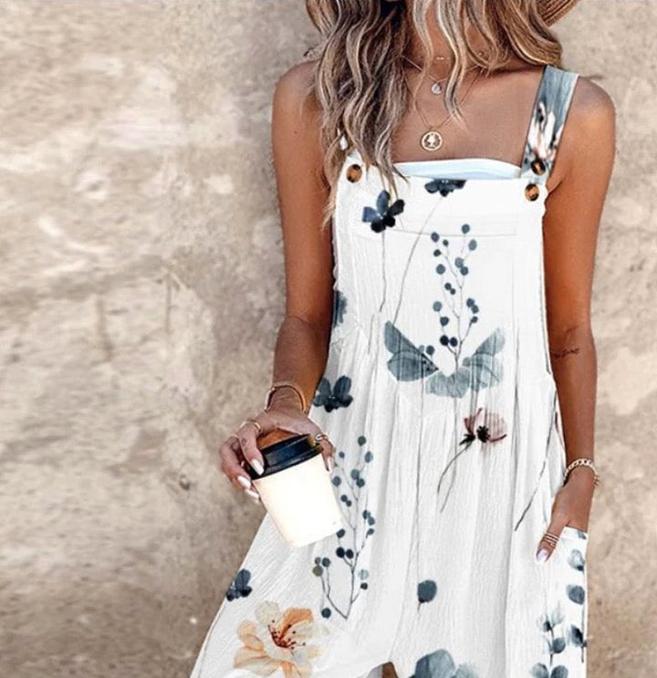 Nerys - Stylish Sleeveless And Floral Print Jumpsuit