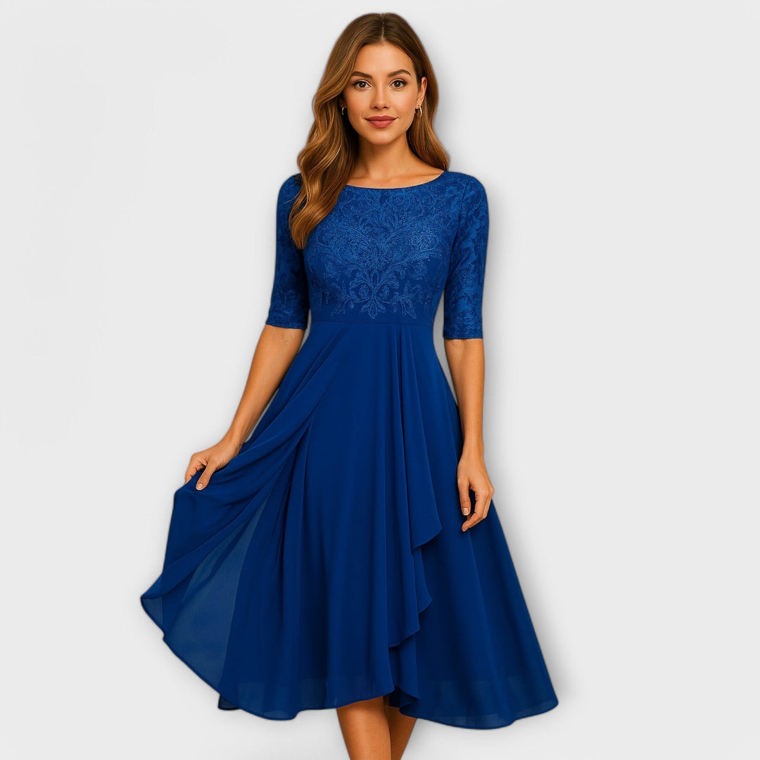 Martyna - Midi Dress With Lace Sleeve