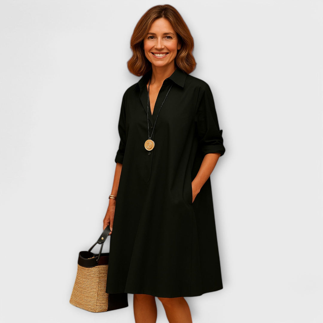 Giolanta - Modern V-Neck Shirt Dress