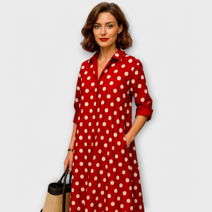 Giolanta - Modern V-Neck Shirt Dress