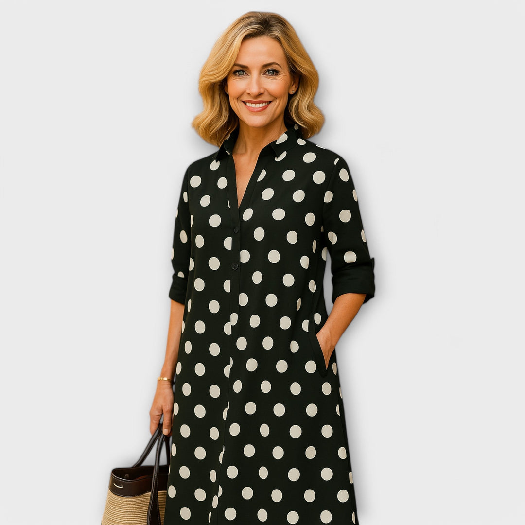 Giolanta - Modern V-Neck Shirt Dress