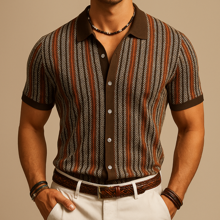 Stark - Elegant Short Sleeve Shirt With Button