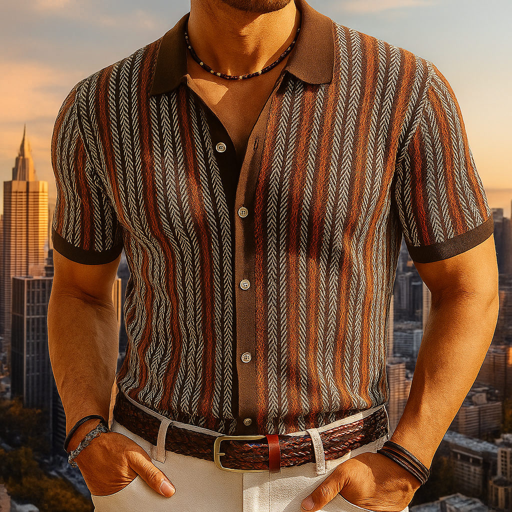 Stark - Elegant Short Sleeve Shirt With Button