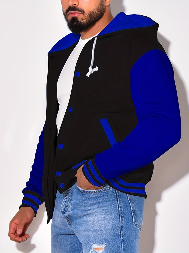 Askhat - Long Sleeve Hooded Baseball Jacket