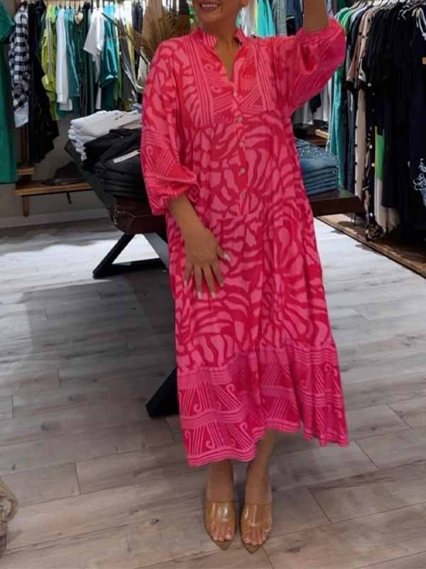 Elyanna - Printed V-Neck Dress