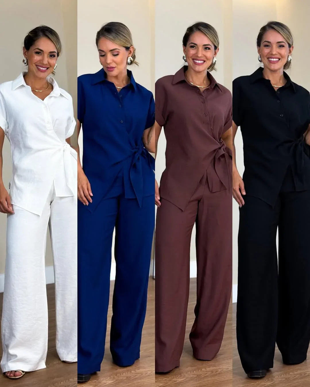 Lorie - Elegant Two Piece Chic Set With Tied Front