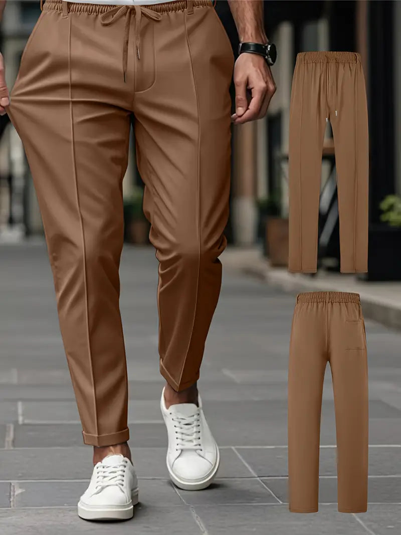 Crawford - Casual Slim-Fit Trousers With Elastic Waist