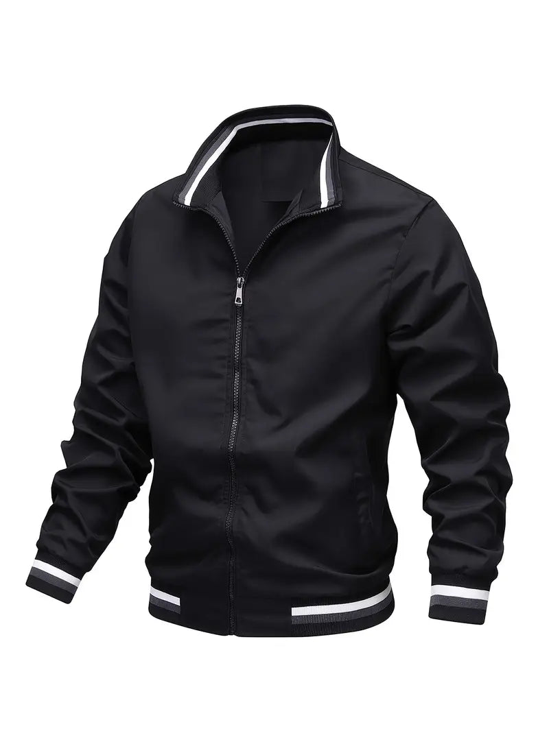 Stanton - Casual Stand Collar Zip Up Jacket