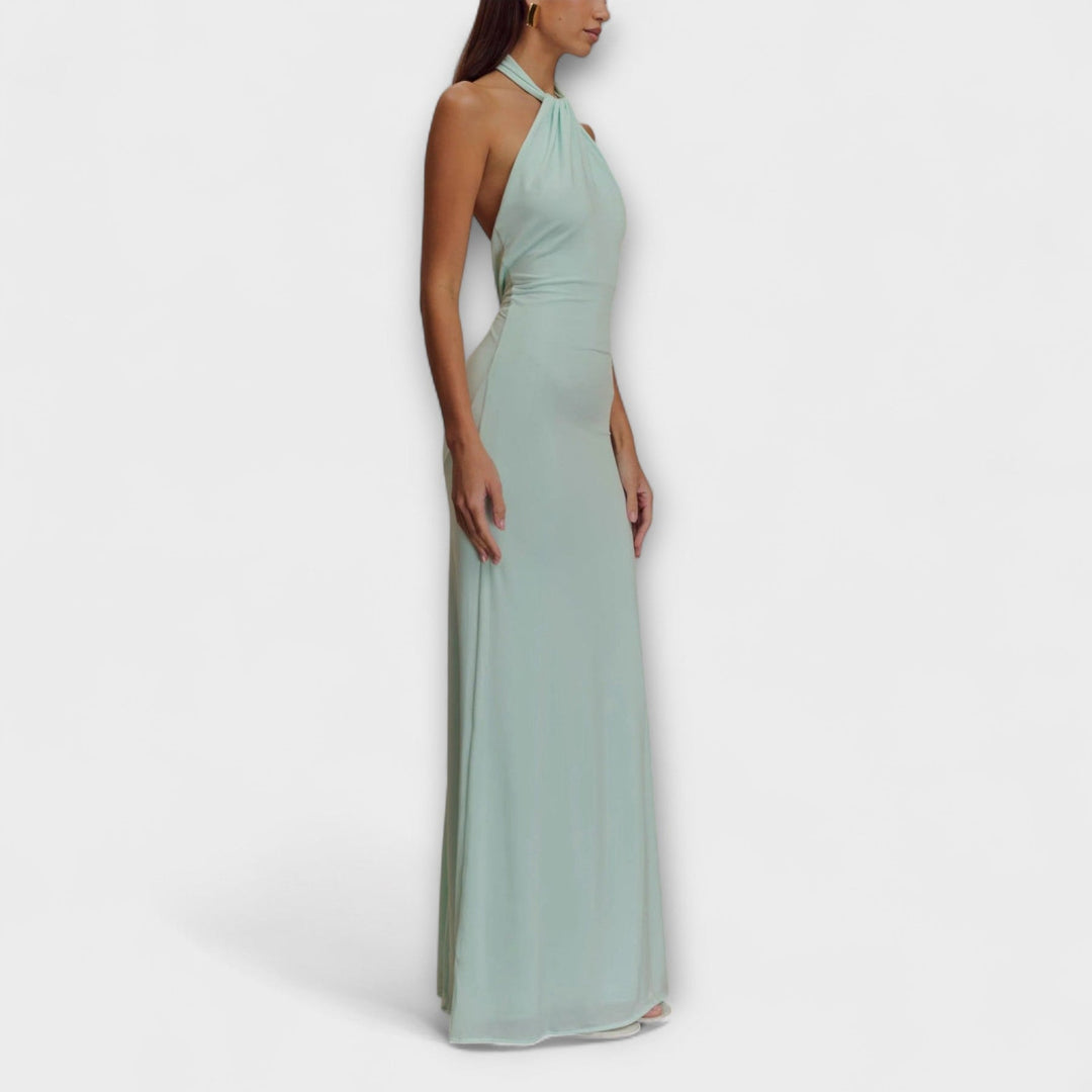 Meriam -  Slinky Halter Maxi Dress