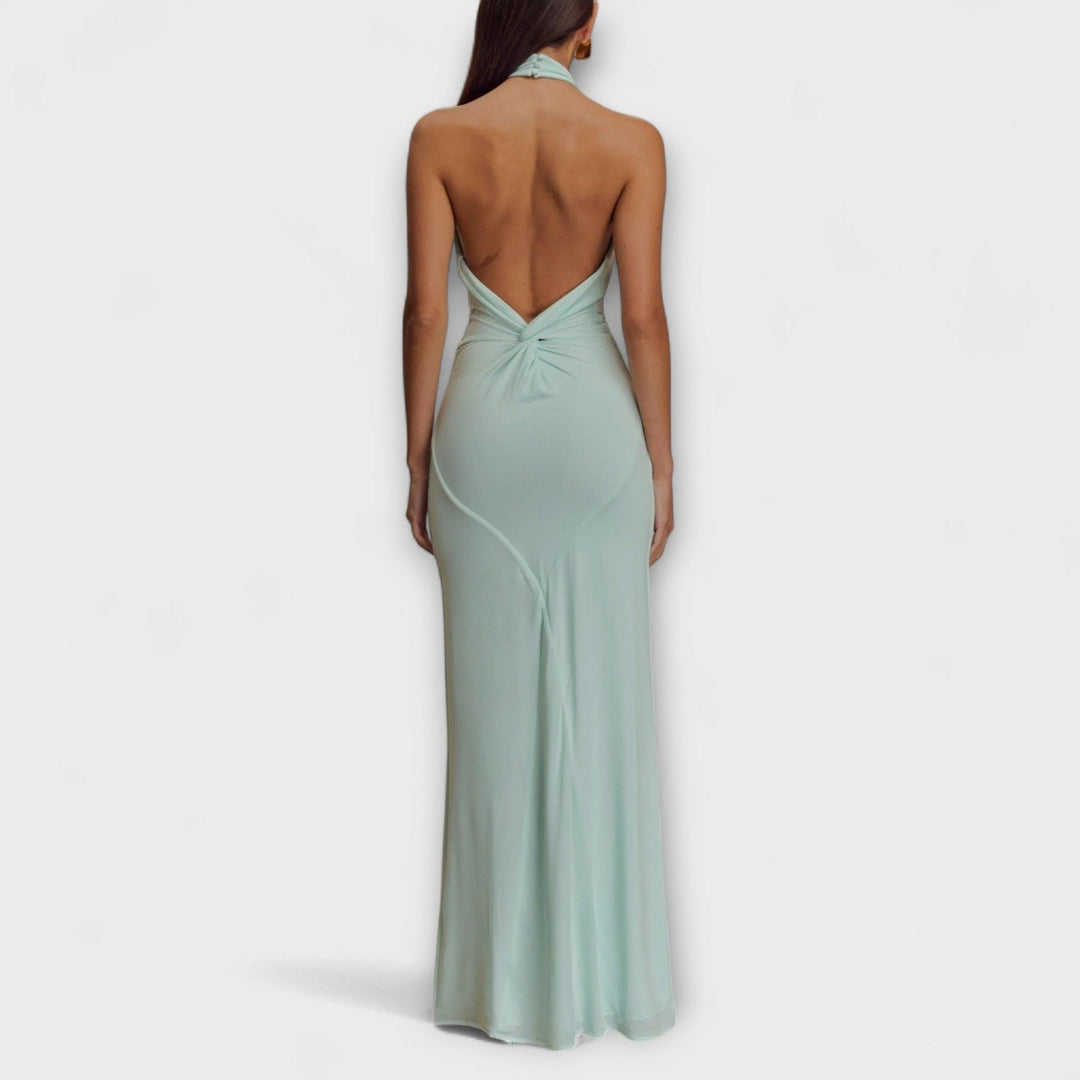 Meriam -  Slinky Halter Maxi Dress