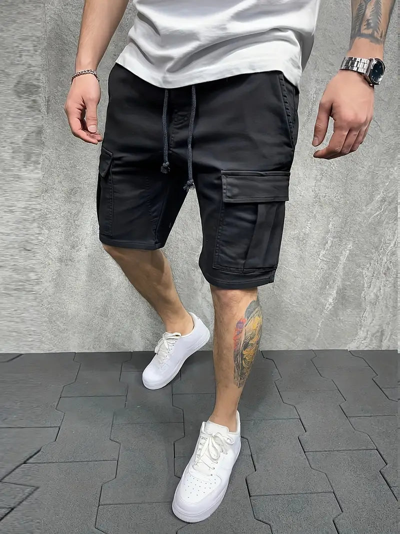 Jelte - Casual Non Stretch Drawstring Cargo Shorts