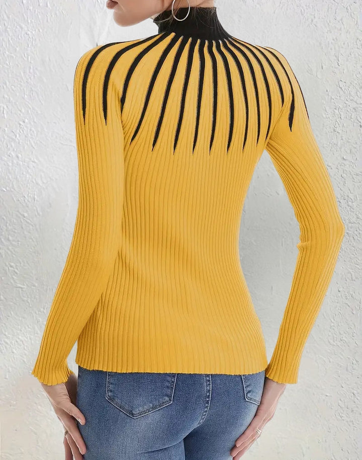 Maider - Elegant Long Sleeve Sweater With High Neck