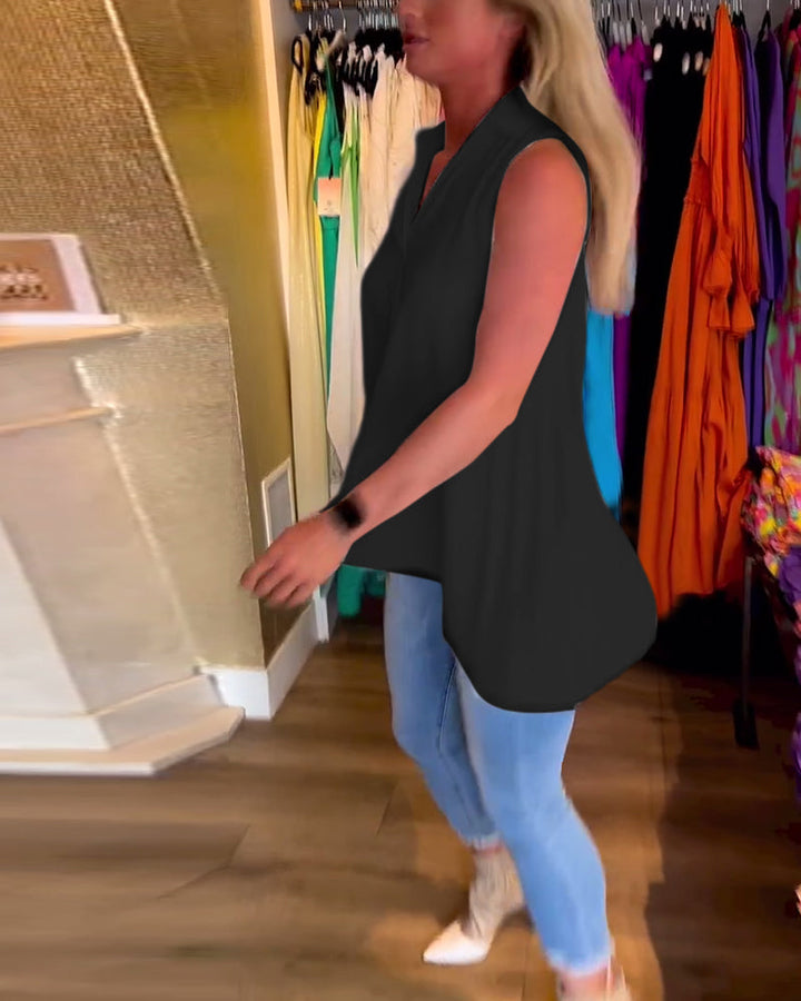 Rowland - Sleeveless Top With Ruffle