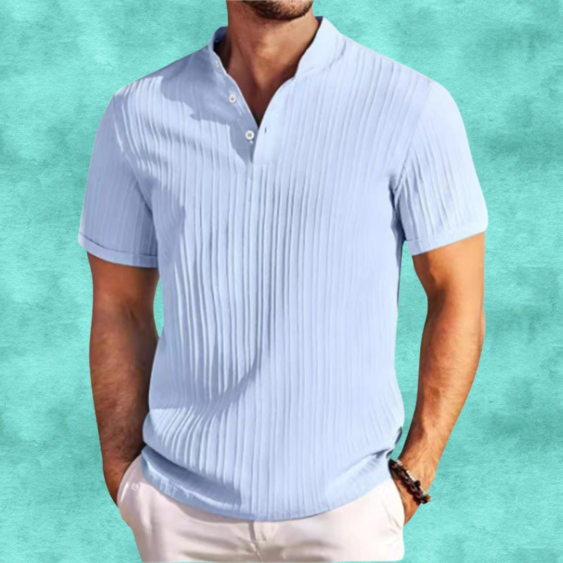 Tomasz - Casual Linen Striped Shirt With Button