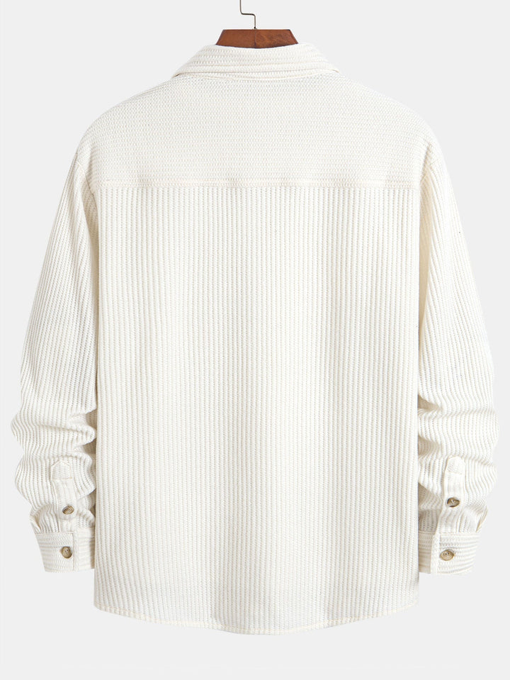 Hadrian - Long Sleeve Shirt With Waffle Texture