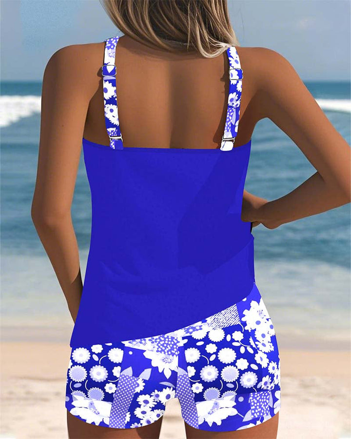 Maritta - Linen Printed Swimsuit