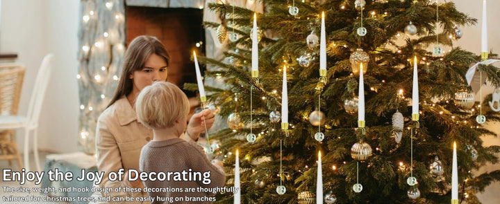 TreeLume - Christmas Tree Led Candles With Crystal Ball Hook