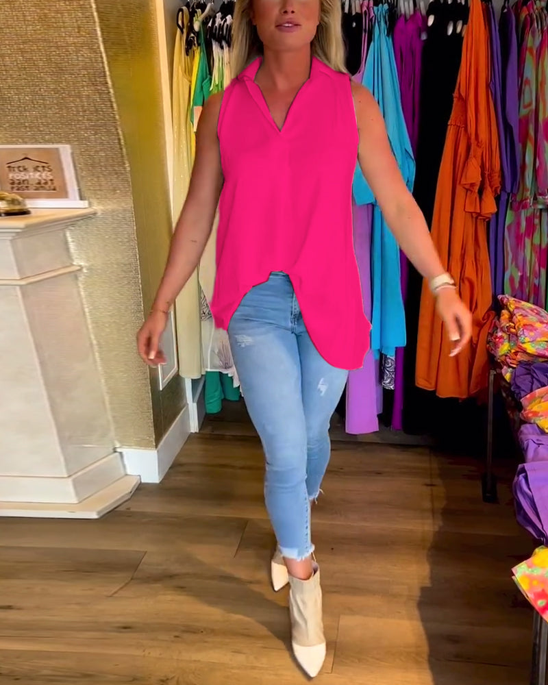 Rowland - Sleeveless Top With Ruffle