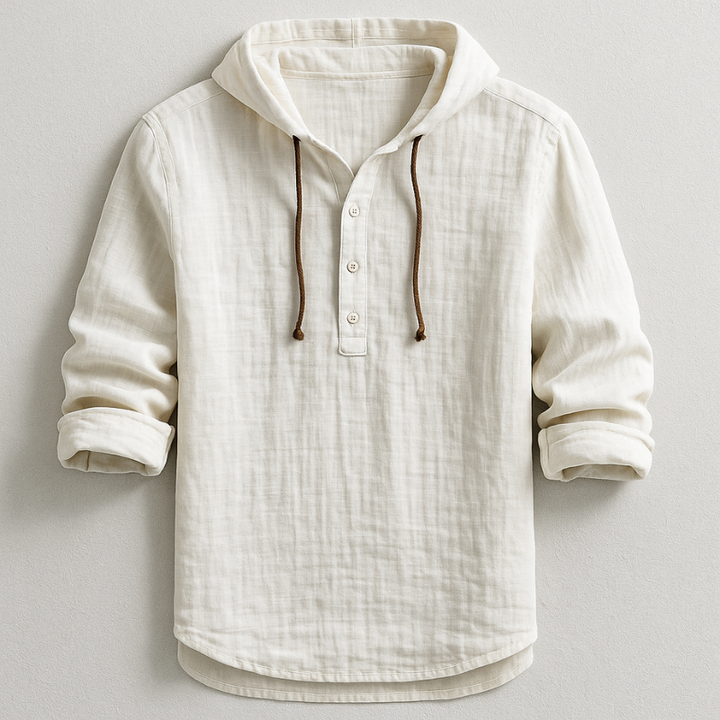 Bradley - Elegant Long Sleeve Hooded Shirt