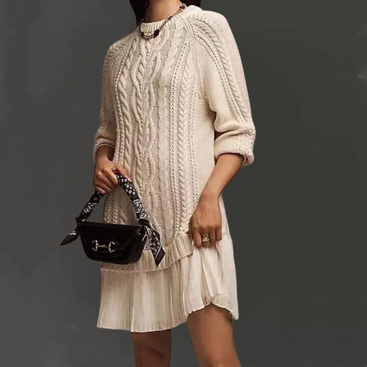 Kalena - Cable Knit Mini Sweater Dress