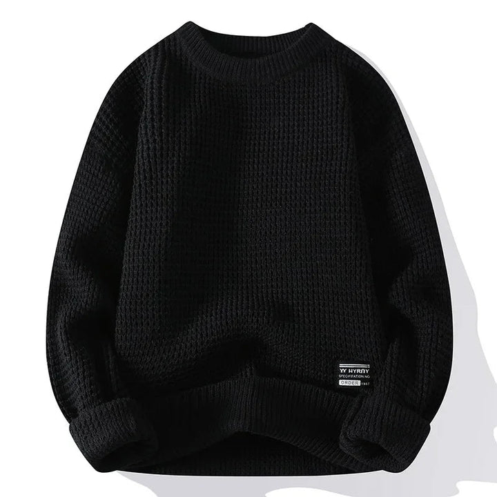 Henning - Waffle Knitted Sweater With Long Sleeve