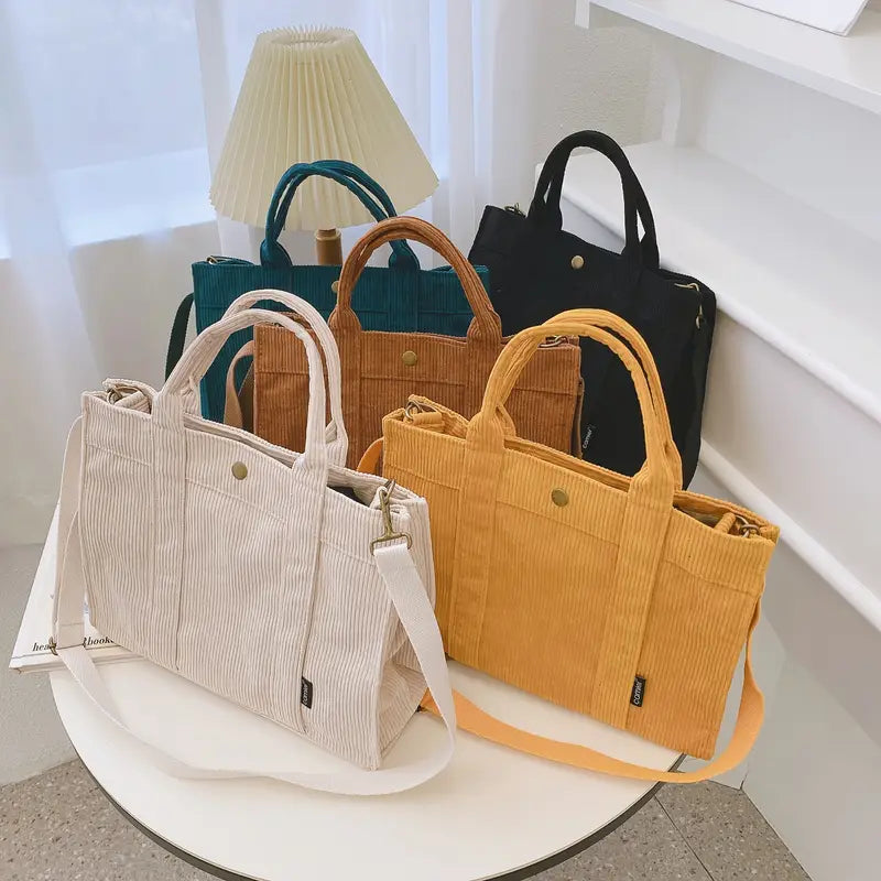 Marella - Vintage Inspired Corduroy Tote Bag