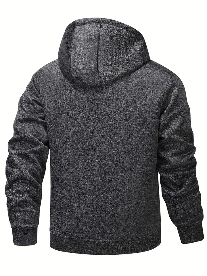 Helge - Casual Long Sleeve Zip-Up Hoodie