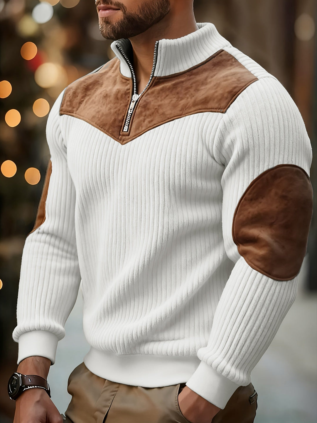 kortez - Casual Knitted Half Zip Sweater