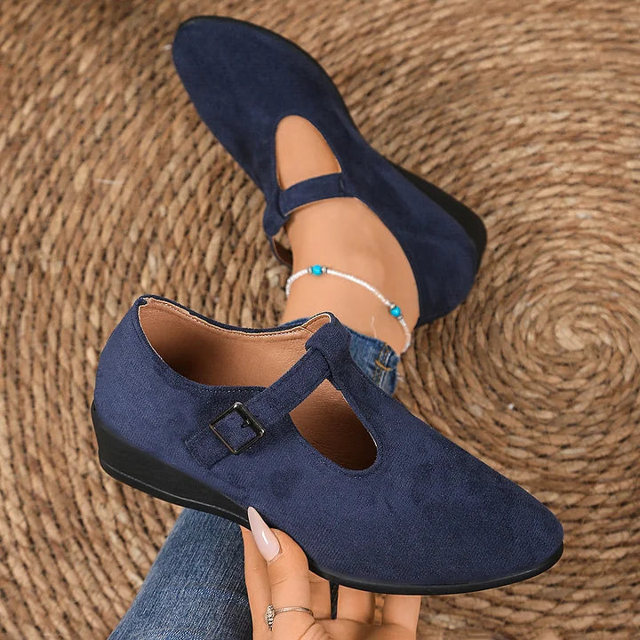 Nannie - Comfortable Orthopedic Moccasins With Buckle