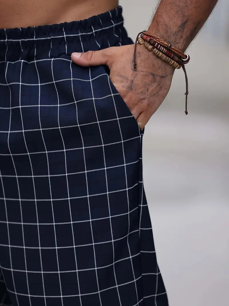 Rodolfo - Breathable Plaid Print Pant