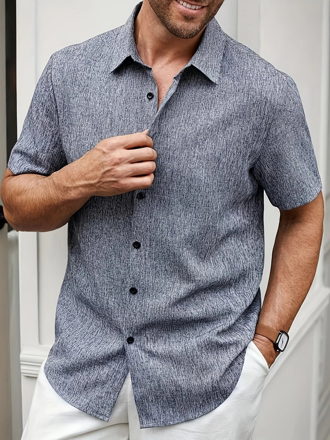 Dwight - Lightweight Linen Blend Short Sleeve Shirt