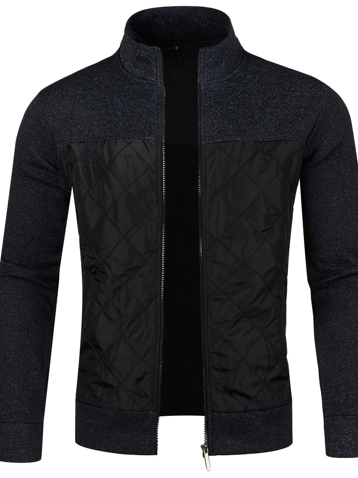 Grzegorz - Long Sleeve Knitted Jacket With Zip Up
