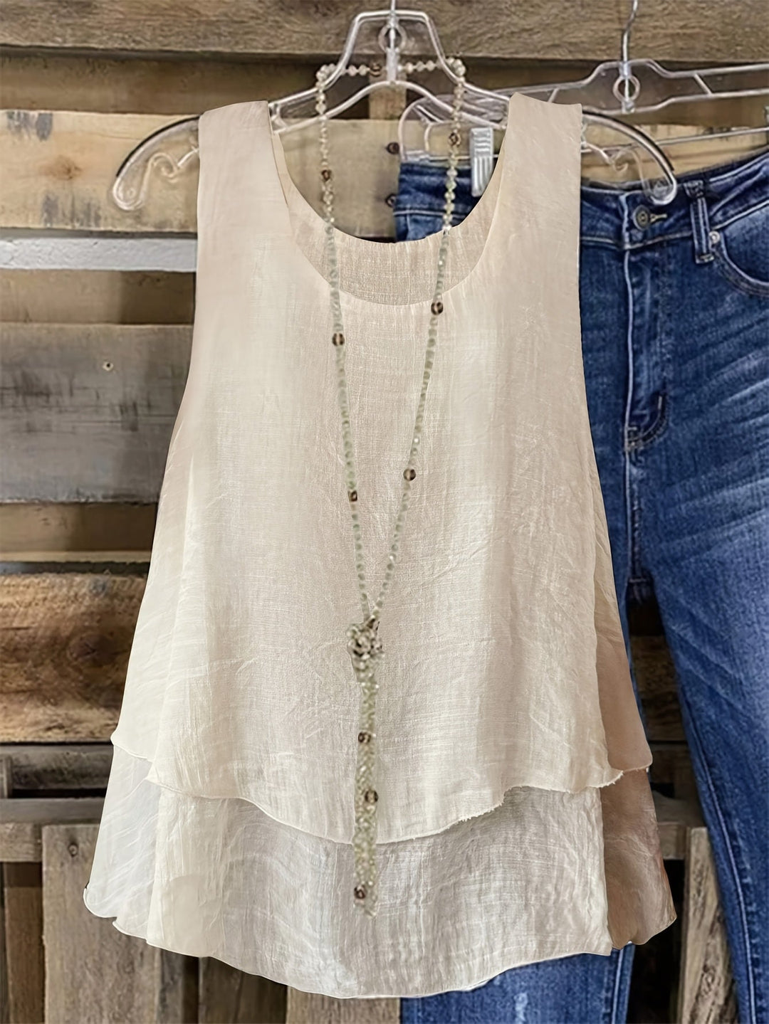 Cressida - Viscose Blend Tank Top with Ruffle