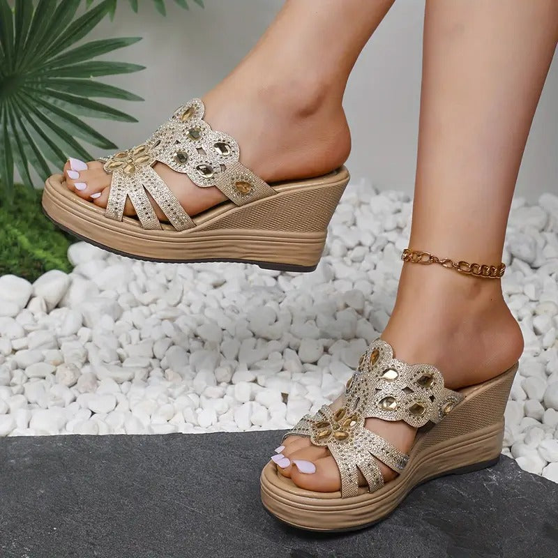 Lakeisha - Rhinestone Heeled Sandals