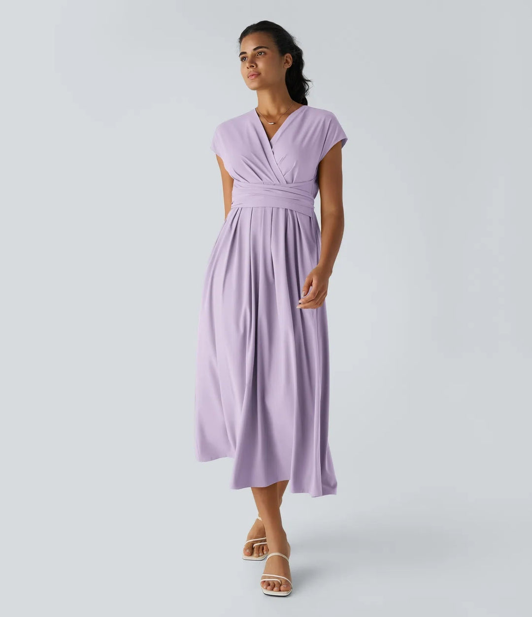 Wilhelmine - Elegant High Waisted Wrap Dress