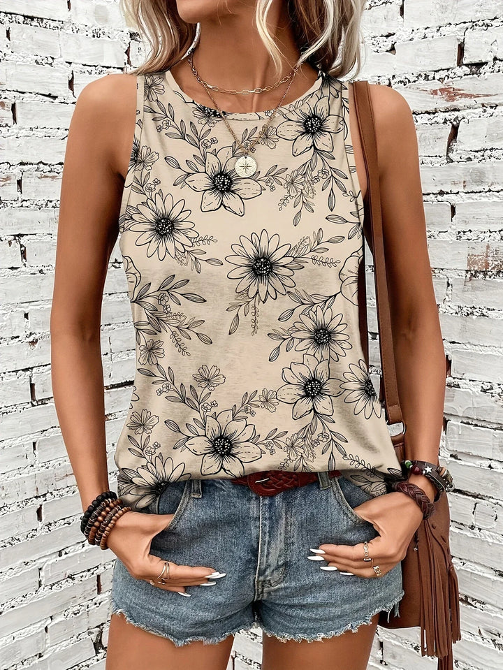Lilou -  Casual Summer Top With Floral Print