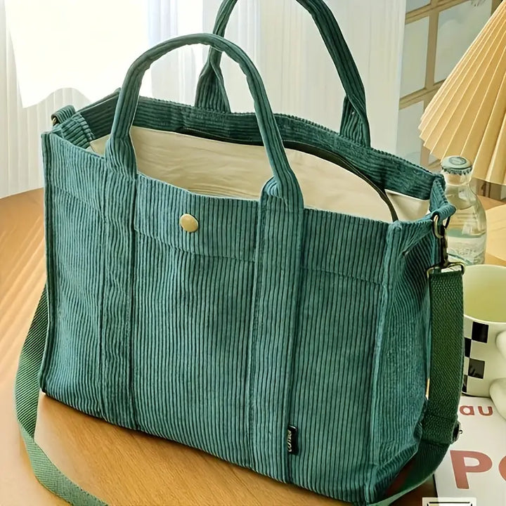 Marella - Vintage Inspired Corduroy Tote Bag