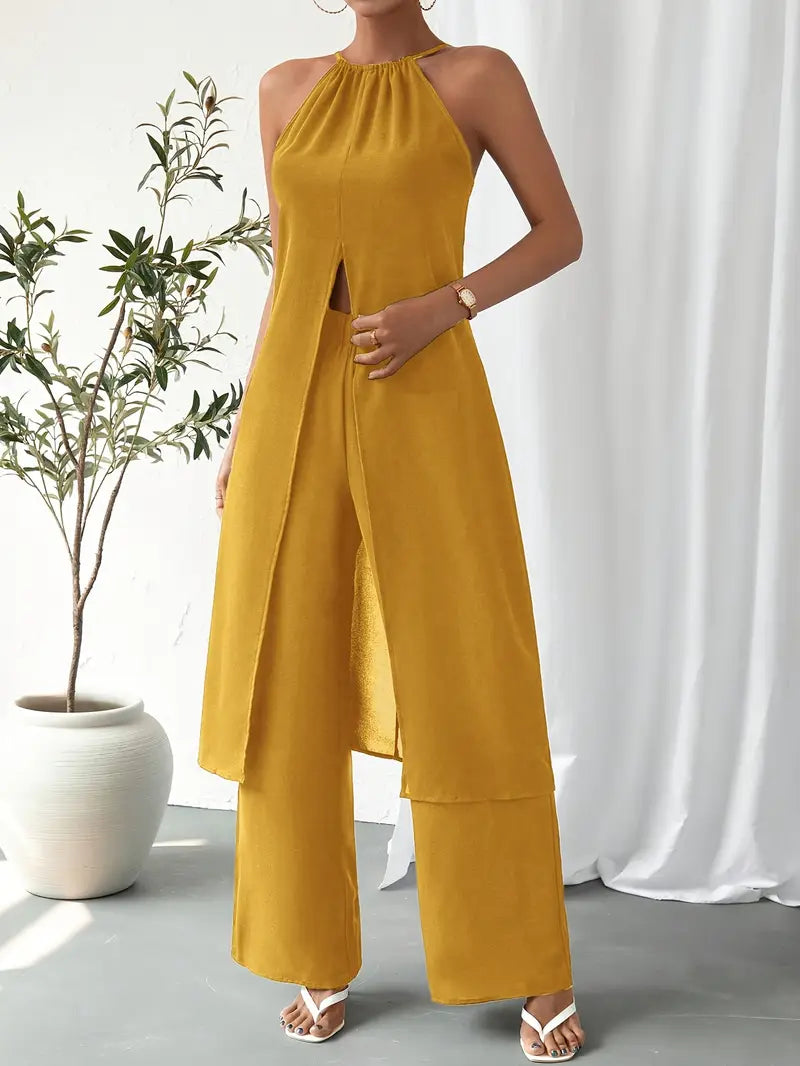 Eirini - Elegant Sleeveless Two Piece Set