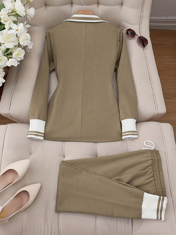 Ingelore - Fashionable Striped Two Piece Set