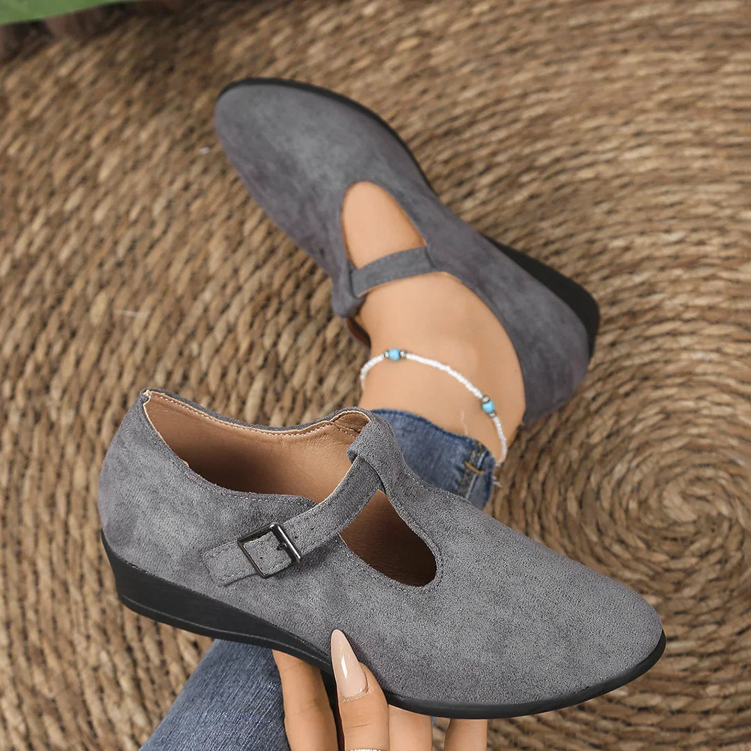 Nannie - Comfortable Orthopedic Moccasins With Buckle