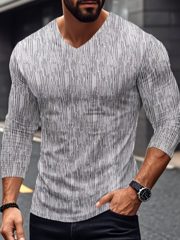 Usher - Slim Fit Long Sleeve V-Neck T-Shirt