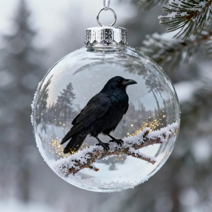 FrostFlight - Collection Of Glass Christmas Baubles With Cute Birds