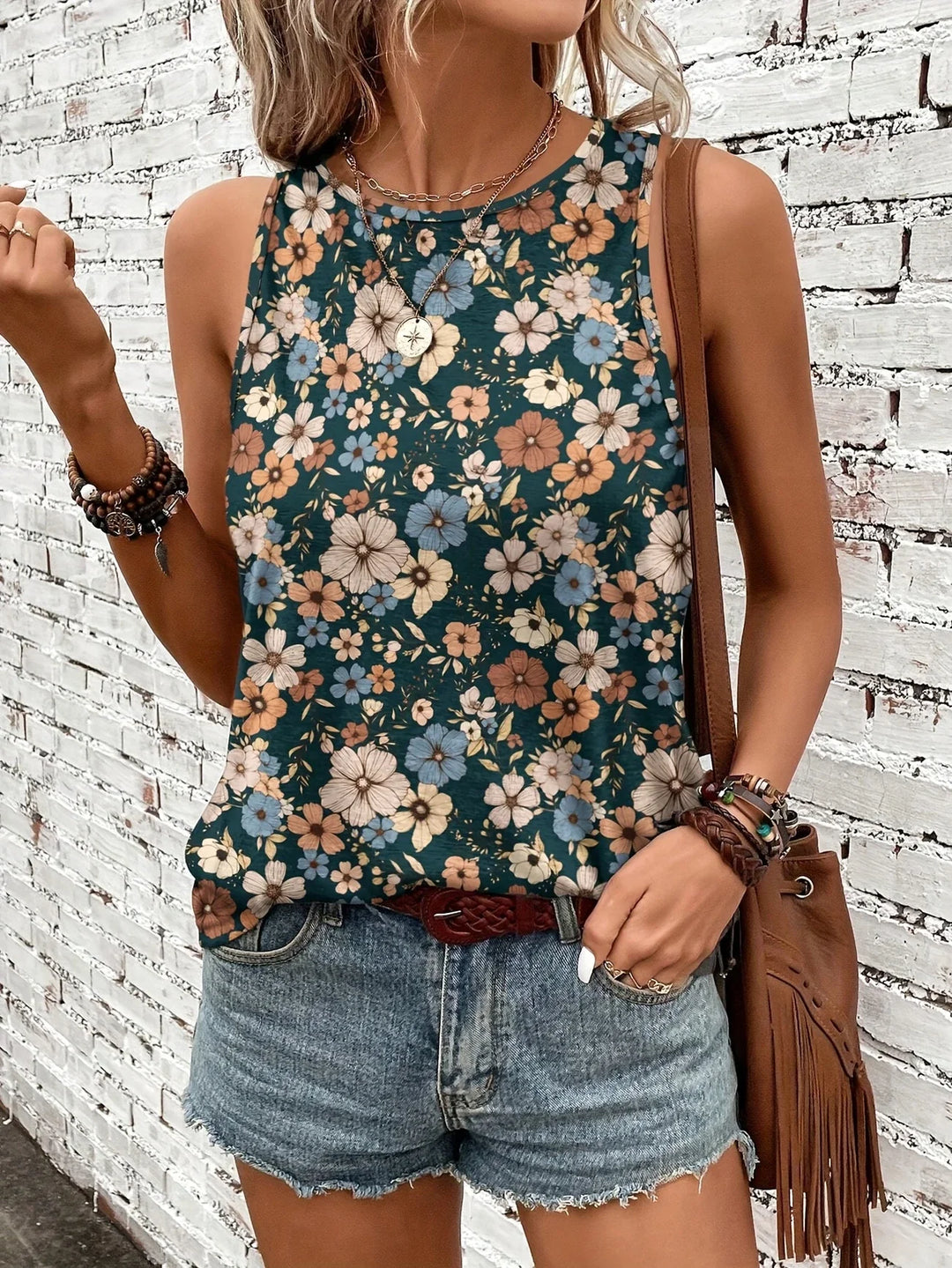 Lilou -  Casual Summer Top With Floral Print