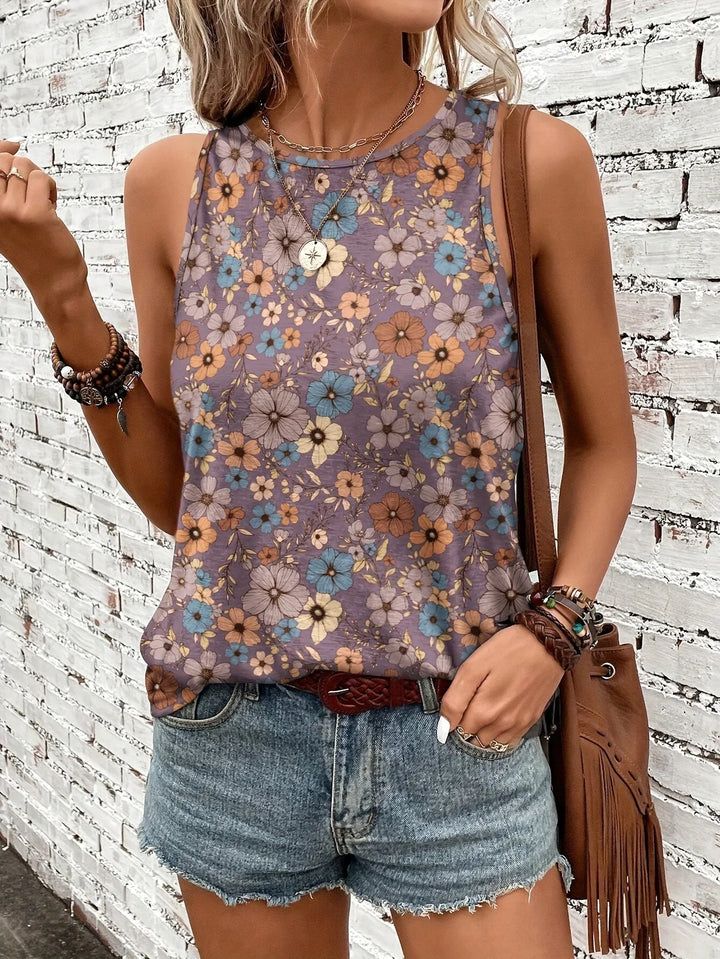 Lilou -  Casual Summer Top With Floral Print